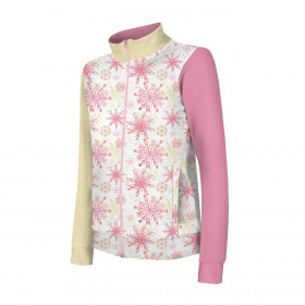 "MAX" CHILDREN'S TRAINING JACKET - PINK SNOWFLAKES - knit with short nap