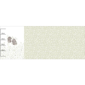 GREY BUNNIES (PASTEL BUNNIES) - panoramic panel looped knit (60cm x 155cm)
