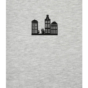 LITTLE MATCH GIRL- M-01 melange light grey - panel looped knit