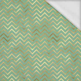 GOLDEN ZIGZAGS (GOLDEN OCEAN) / mint - looped knit fabric