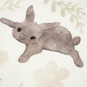 GREY BUNNIES pat. 1 (PASTEL BUNNIES) - looped knit fabric