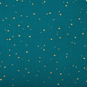 GOLDEN DOTS / emerald - Cotton muslin