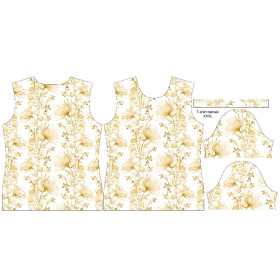 WOMEN’S T-SHIRT - FLOWERS pat. 4 (gold) - single jersey