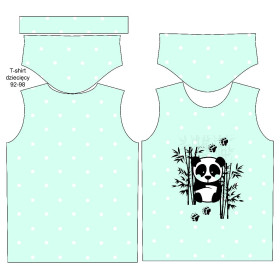 KID’S T-SHIRT - PANDA (DOTS) / mint - single jersey