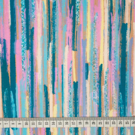 RAINBOW VERTICAL BELTS - looped knit fabric