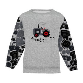 CHILDREN'S (NOE) SWEATSHIRT - TRACTOR GREY / M-01 melange light grey - looped knit fabric 