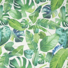 TROPICAL LEAVES pat. 2 / white - swimsuit lycra