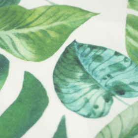 TROPICAL LEAVES pat. 2 / white - swimsuit lycra