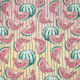 TROPICAL WATERMELONS - looped knit fabric