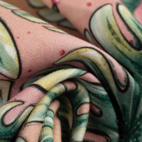 TROPICAL MONSTERAS - looped knit fabric