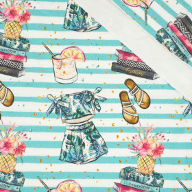 SUMMER FASHION / STRIPES - looped knit fabric