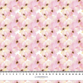 PINK FLOWERS (IN THE MEADOW) - Slub Weave