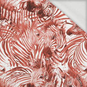 ZEBRA (red) / white - looped knit fabric