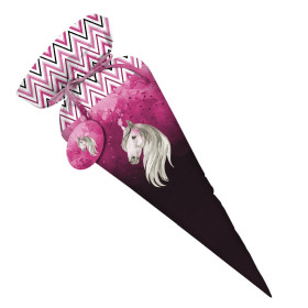 First Grade Candy Cone - SPECKS (fuchsia) / black - sewing set