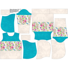 KID'S HOODIE (ALEX) - KINGFISHERS (KINGFISHERS IN THE MEADOW) / STRIPES - sewing set