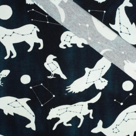 30% - ANIMALS MIX (GALACTIC ANIMALS) / navy - single jersey 