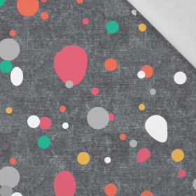 COLORFUL DOTSIES / ACID WASH GRAPHITE - Cotton woven fabric