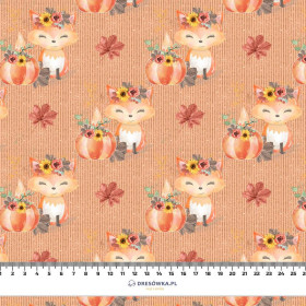 FOXES AND PUMPKINS pat. 2 / orange (FOXES AND PUMPKINS) - Nylon fabric Pumi