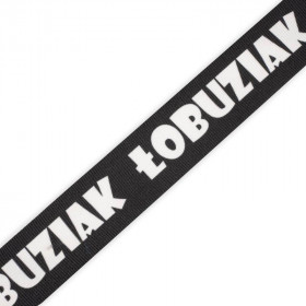 Grosgrain tape  "ŁOBUZIAK"  30mm - black