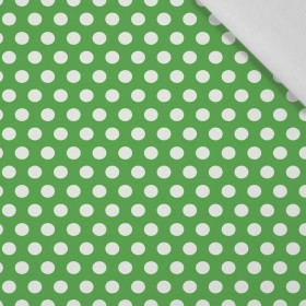 WHITE DOTS / green - Cotton woven fabric