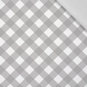 DIAGONAL CHECK / grey - Cotton woven fabric