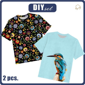 2-PACK - KID’S T-SHIRT - FOLKLORE AND KINGFISHER - sewing set