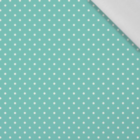WHITE DOTSIES / mint - Cotton woven fabric