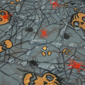 HALLOWEEN WEB SKULL - Quilted nylon fabric 