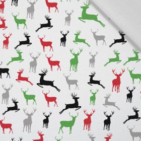 RED-GREEN DEERS - Cotton woven fabric