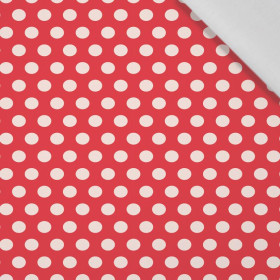 WHITE DOTS / red - Cotton woven fabric