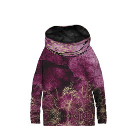 SNOOD SWEATSHIRT (FURIA) - FLOWERS / golden contour Pat. 1  / WATERCOLOR MARBLE - sewing set