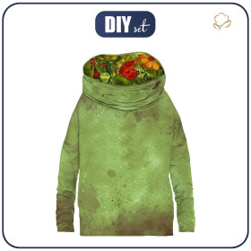 SNOOD SWEATSHIRT (FURIA) - OLIVE SPECKS / flower jungle - sewing set