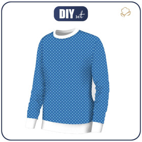 WOMEN'S SWEATSHIRT (HANA) BASIC - LIGHT BLUE DOTS / BLUE (PUMPKIN GARDEN) - sewing set