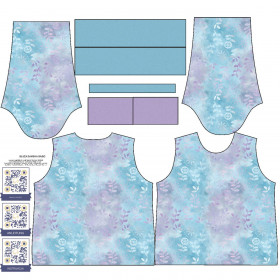 WOMEN'S SWEATSHIRT (HANA) BASIC - BLUE LEAVES - sewing set