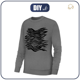 WOMEN'S SWEATSHIRT (HANA) BASIC - DARK MELANGE / ZEBRA PAT. 6 - sewing set