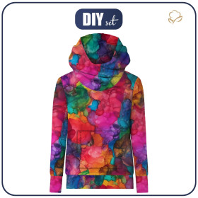 HYDROPHOBIC HOODIE UNISEX - ALCOHOL INK PAT. 5 - sewing set