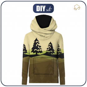 HYDROPHOBIC HOODIE UNISEX - FOREST TRAIL - sewing set