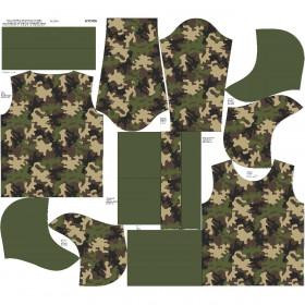 UNISEX HOODIE "HYDRA" (134/140) - CAMOUFLAGE OLIVE - sewing set