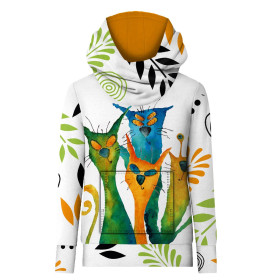 HYDROPHOBIC HOODIE UNISEX - ALIEN CATS - sewing set