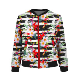 WOMEN’S BOMBER JACKET (KAMA) - FLOWERS ON THE ZEBRA - sewing set