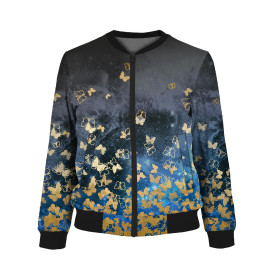 WOMEN’S BOMBER JACKET (KAMA) - BUTTERFLIES / gold - sewing set