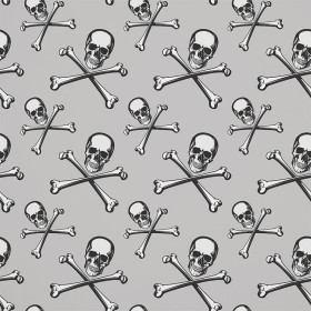 SKULLS AND BONES - Cotton woven fabric