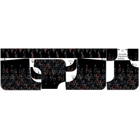 Women’s boardshorts - BLÄTTER M. 3 / SCHWARZ - sewing set