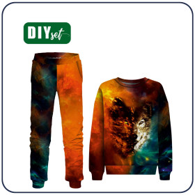 Children's tracksuit (MILAN) - WOLF / galaxy - sewing set