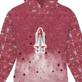 KID'S HOODIE (ALEX) - SPACESHIP (SPACE EXPEDITION) / ACID WASH MAROON - sewing set