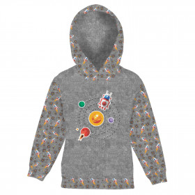 KID'S HOODIE (ALEX) - SOLAR SYSTEM (SPACE EXPEDITION) / ACID WASH GREY - sewing set