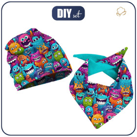 KID'S CAP AND SCARF (CLASSIC) - CRAZY MONSTERS PAT. 3 - sewing set