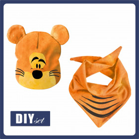 KID'S CAP AND SCARF (TEDDY) - TIGER - sewing set