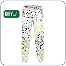 CHILDREN'S JOGGERS (LYON) - SPOTS / BLACK - GREEN (DIA DE LOS MUERTOS) - looped knit fabric