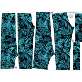 CHILDREN'S SOFTSHELL TROUSERS (YETI) - PALM LEAVES pat. 5 / black - sewing set